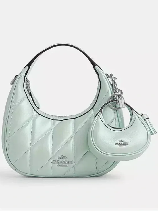 NWT🍏Coach Mini Carmen Bag Charm Shiny Green CBL92 Key Ring Accessories Gift Cute - Picture 3 of 5